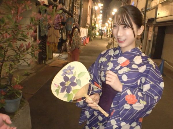 【夏祭りナンパ】『ダメ…彼氏が…』浴衣姿の清楚系美女を口説き落とし！ホテルで浴衣を脱がせて美乳を拝み、彼氏以外のチ○ポで感じまくる浮気エッチ！♡