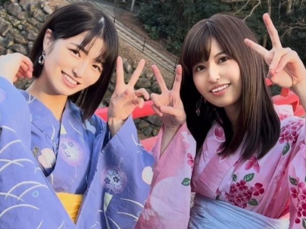 【18歳女学生2人組】スレンダー美ボディの素人女子と温泉で乱交！浴衣姿で肉欲交じり合うエロ旅♡ハメ撮りで本気のイキ顔を激写！